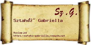 Sztahó Gabriella névjegykártya